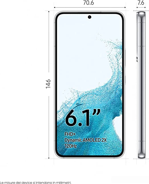 Мобильный телефон Samsung Galaxy S22, белый, 8GB/128GB