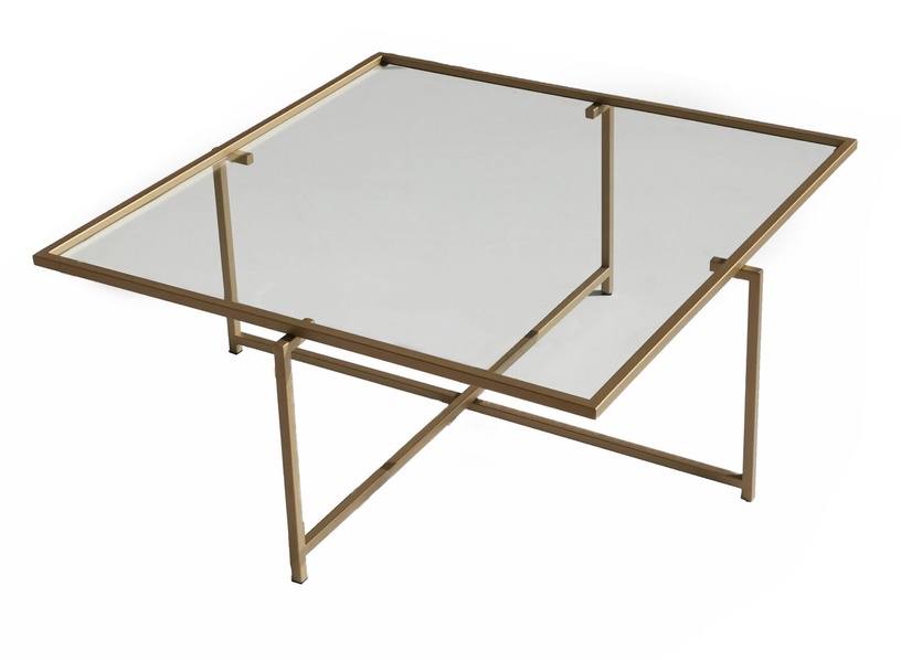 Kafijas galdiņš Kalune Design Sun S411, zelta, 85 cm x 85 cm x 35 cm