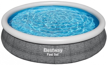 Бассейн надувной Bestway Fast Set 57445, серый, 366 x 76 см, 5377 л