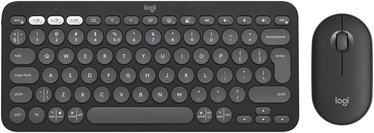 Комплект клавиатуры и мыши Logitech Pebble 2 EN, черный, беспроводная