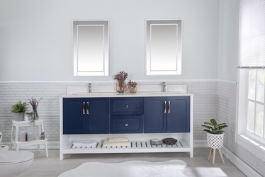 Комплект мебели для ванной Kalune Design Yampa 72, белый/темно-синий, 54 см x 180 см x 86 см