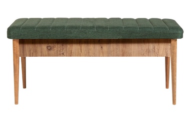 Batų suoliukas Kalune Design Vina 1070-1, žalias/pušies, 110 cm x 40 cm x 51 cm