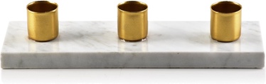 Svečturis Mondex Cedric Marble HTOP3400, metāls/konglomerāts, 4 cm, zelta/balta