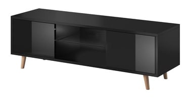 ТВ стол Vivaldi Meble Sweden 1, черный, 1400 мм x 420 мм x 450 мм