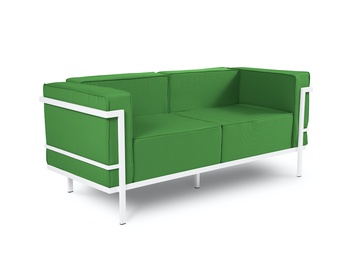 Lauko sofa Calme Jardin Cannes, balta/žalia, 70 cm x 164 cm x 70 cm