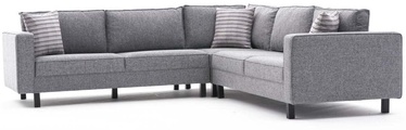 Stūra dīvāns Hanah Home Kale Linen Linen, pelēka, 258 x 258 cm x 83 cm