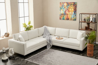Stūra dīvāns Hanah Home Berlin, melna/krēmkrāsa, 258 x 258 x 83 cm