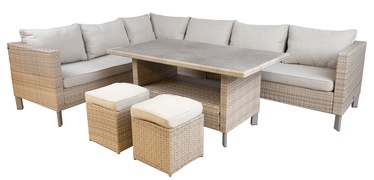 Комплект уличной мебели Home4you Gera 4 Piece 77685, серый/коричневый, 1-8 места