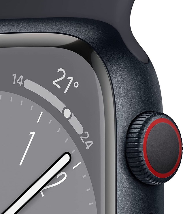 Умные часы Apple Watch Series 8 GPS 41mm Midnight Aluminium Case with Midnight Sport Band - Regular, черный