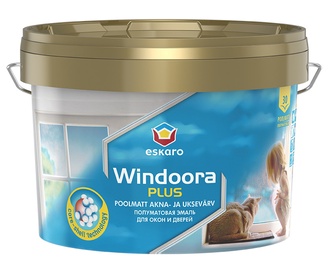 Краска-эмаль, для окон/для дверей Eskaro Windoora Plus, полуглянцевая, 2.7 l, белый