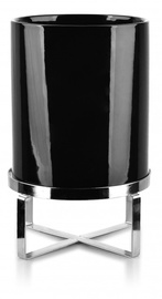 Цветочный горшок Mondex Neva HTYE8898, керамика/металл, Ø 18 см, серебристый/черный