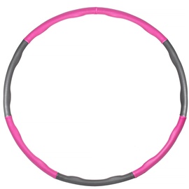 Hula hoop vingrošanas riņķi Springos Hula Hoop, 830 mm, 0.9 kg, rozā/pelēka