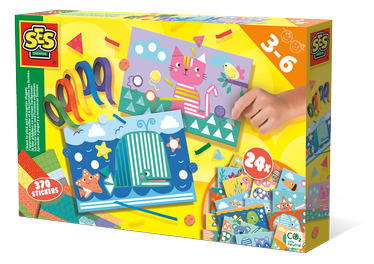 Papīra figūru izgatavošanas komplekts SES Creative I Learn To Paste And Recognize Shapes 14632, daudzkrāsains