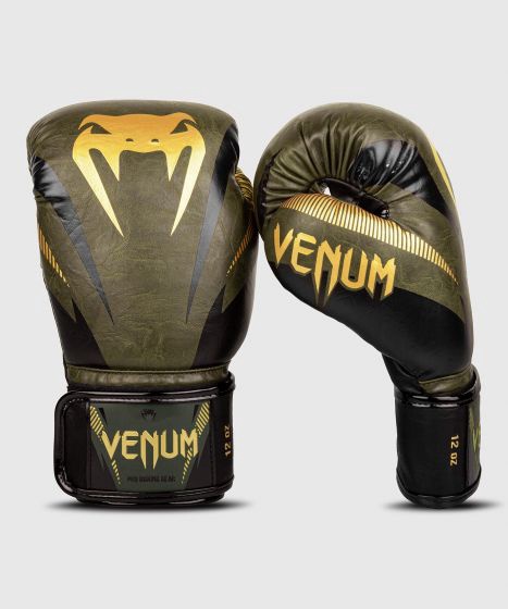 Боксерские перчатки Venum Impact, золотой/хаки, 12 oz
