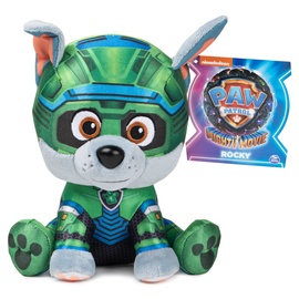 Mīkstā rotaļlieta Paw Patrol Mighty Pups Movie Rocky, zaļa, 15 cm