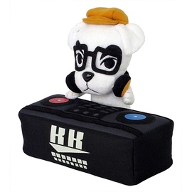 Mīkstā rotaļlieta Animal Crossing DJ K.K., balta/melna, 17 cm
