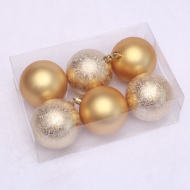 Елочное украшение Christmas Touch SY19EZ-B135, золотой, 80 мм, 6 шт.