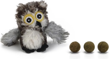 Игрушка для кошек с кошачьей травой Beeztees Owl 440562, серый, 9.5 см