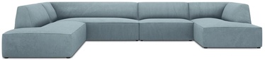 Stūra dīvāns Micadoni Home Ruby Panoramic 7 Seats, gaiši zila, kreisais, 366 x 273 cm x 69 cm
