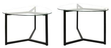 Kafijas galdiņš Kalune Design Bellisimo, caurspīdīga/melna, 580 mm x 820 mm x 400 mm