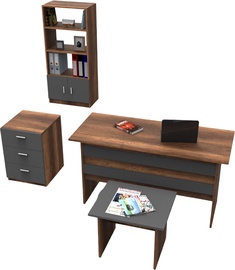 Комплект мебели Kalune Design VO11 - BA, коричневый/антрацитовый, 63.6 x 37.6 x 140 см