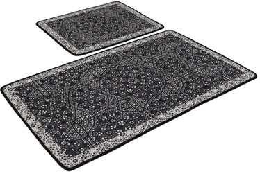 Vannasistabas paklājiņu komplekts Foutastic Paisley 359CHL4367, melna, 100 cm x 60 cm