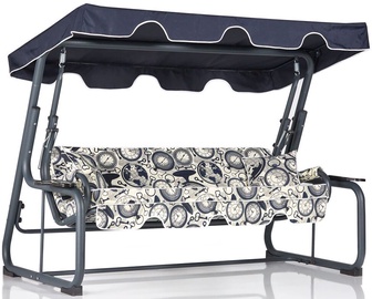 Dārza šūpoles Kalune Design Rubus, balta/tumši zila, 110 cm x 200 cm x 165 cm