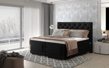 Кровать Clover Mat Velvet 99, 180 x 200 cm, черный, с матрасом