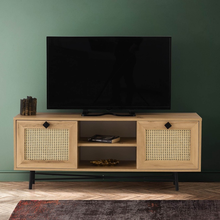 TV-laud Kalune Design Begonya, must/tamm, 140 cm x 40 cm x 60 cm