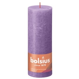 Svece, cilindriskas Bolsius Rustic Shine Vibrant violet, 85 h, 190 mm