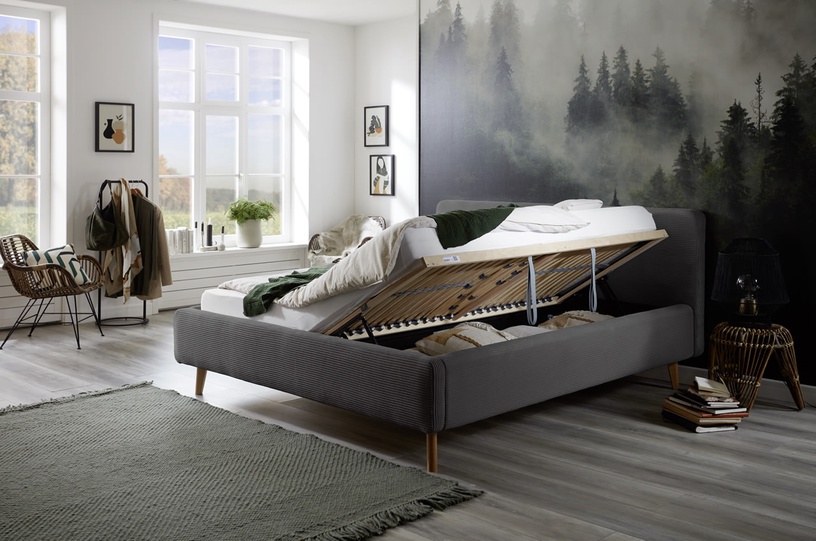 Кровать Mattis Poso, 140 x 200 cm, серый, с решеткой