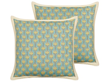 Dekoratiivne padi Beliani Wakegi, sinine/kollane, 45 cm x 45 cm, 2 tk