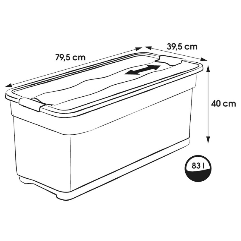Kaanega hoiukarp, transportimiseks/esemete hoidmiseks, transpordiks Keeeper Eckhart, 83 l, punane/grafiit, 79.5 x 39.5 x 40 cm