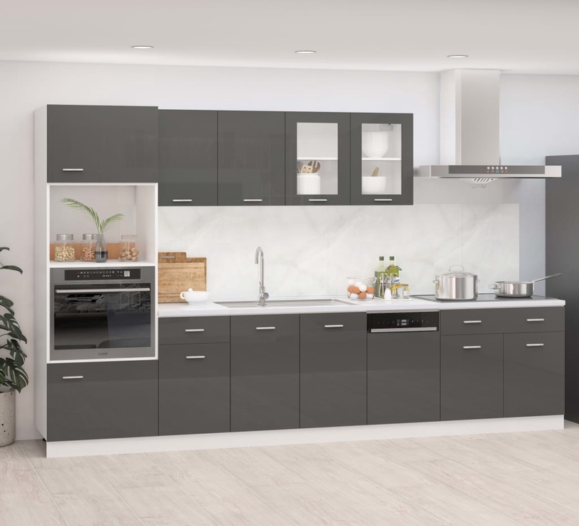 Кухонный гарнитур VLX 7 Piece Set, серый, 3.05 м