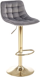 Baro kėdė H120, blizgi, aukso/tamsiai pilka, 43 cm x 44 cm x 84 - 106 cm