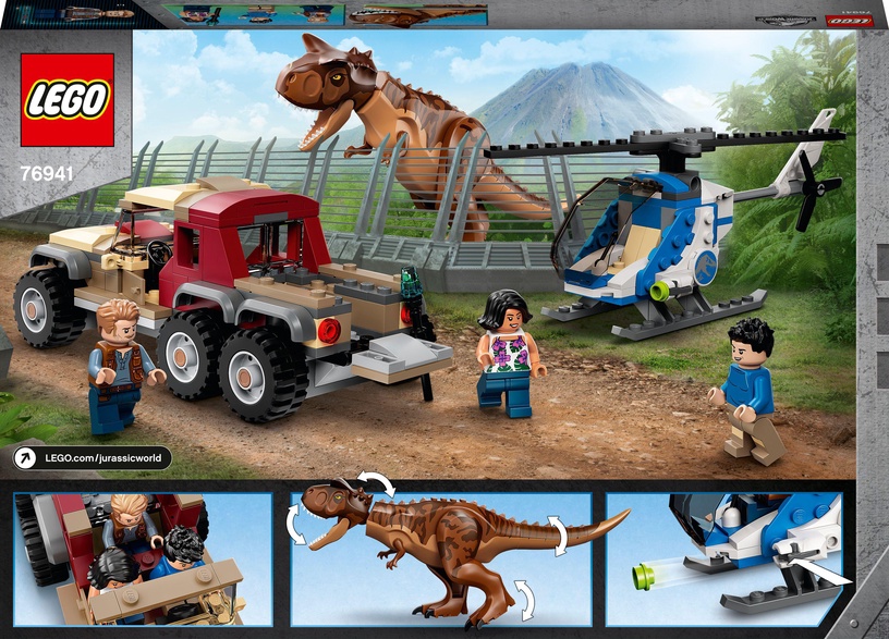 Konstruktors LEGO Jurassic World Pakaļdzīšanās karnotauram 76941, 240 gab.
