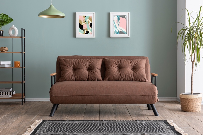 Dīvāns-gulta Hanah Home Sando 2-Seater, gaiši brūna, 50 x 133 cm x 45 cm