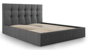Кровать двухместная Micadoni Home Phaedra Structured, 180 x 200 cm, темно-серый, с решеткой
