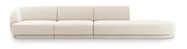 Dīvāns Micadoni Home Miley Velvet, bēša, labais, 302 x 85 cm x 74 cm