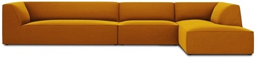 Stūra dīvāns Micadoni Home Ruby 5 Seats, zelta, labais, 366 x 180 cm x 69 cm