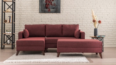 Stūra dīvāns-gulta Hanah Home Bella, sarkana, kreisais, 140 x 205 cm x 85 cm