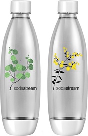 Ūdens pudele SodaStream Fuse Brush Twinpack, dzeltena/zaļa/pelēka, pet, 1 l