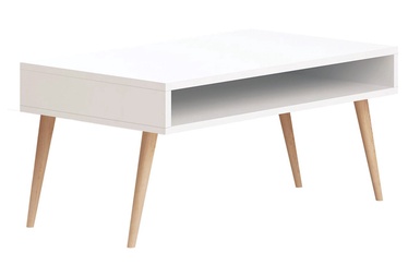 Kafijas galdiņš Kalune Design Via, balta, 800 mm x 450 mm x 536 mm