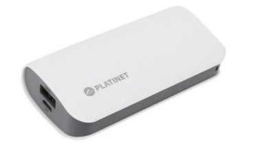 Lādētājs-akumulators (Power bank) Platinet Leather, 5200 mAh, balta