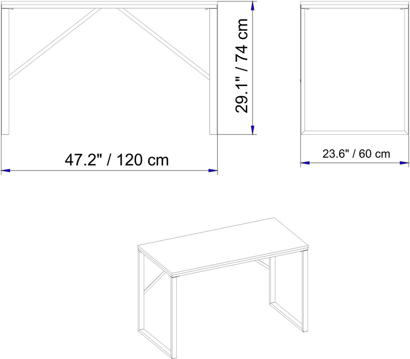 Rakstāmgalds Kalune Design Landi 541HDL1111, melna/ozola