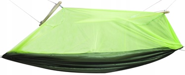 Šūpuļtīkls Camping Hammock With Mosquito Net, zaļa, 210 cm