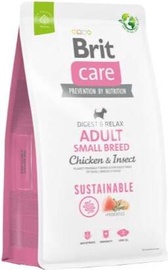 Kuiv koeratoit Brit Care Adult Small Breed Chicken & Insect, kanaliha/putukad, 1 kg