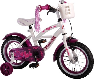 Vaikiškas dviratis, miesto Volare Heart Cruiser, baltas/violetinis, 12"