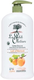 Dušas krēms Le Petit Olivier Apricot Milk, 750 ml