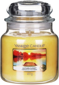 Svece, aromātiskā Yankee Candle Medium Jar Autumn Sunset, 65 - 75 h, 411 g, 127 mm x 107 mm